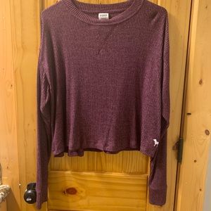 PINK long sleeve crop top